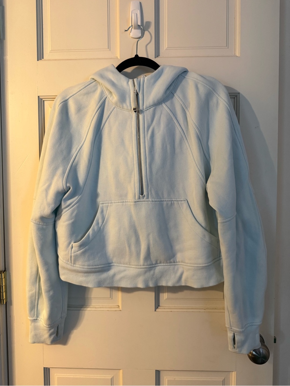 EUC Scuba Oversized Half Zip Hoodie Sheer Blue M/L